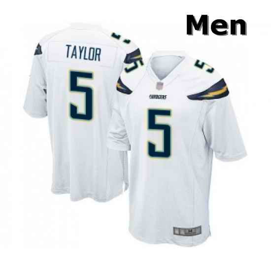 Men Los Angeles Chargers 5 Tyrod Taylor Game White Football Jersey